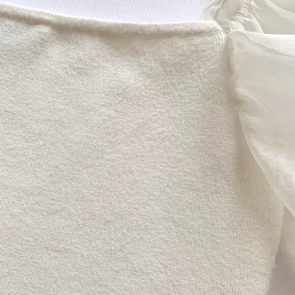 Wilfred Crop Top Sheer Puff Statement Sleeves Dollette Balletcore Fairy Lolita - Picture 9 of 14